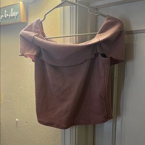 Moa Moa Purple Off-Shoulder Crop Top